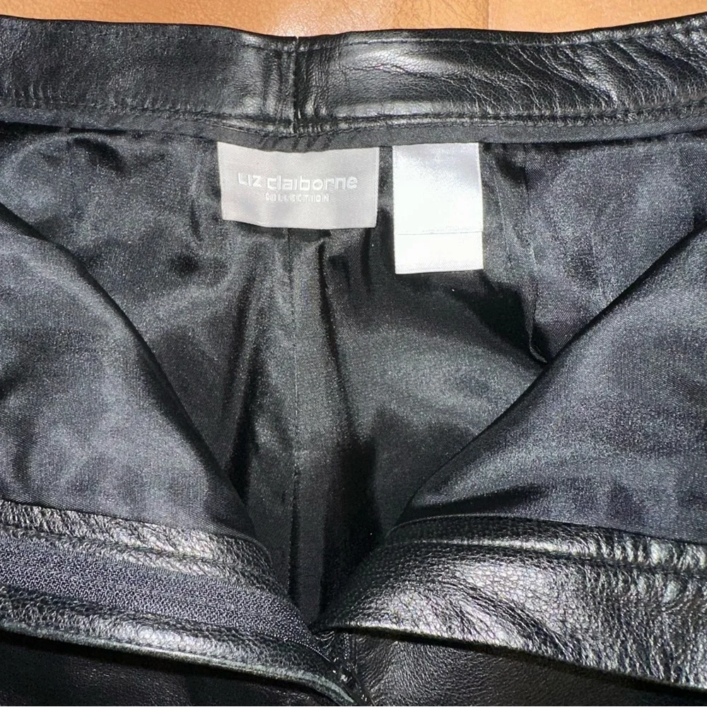 Genuine Lambskin Leather pants slacks Liz Claiborne collection Y2K size 4 - Picture 8 of 11